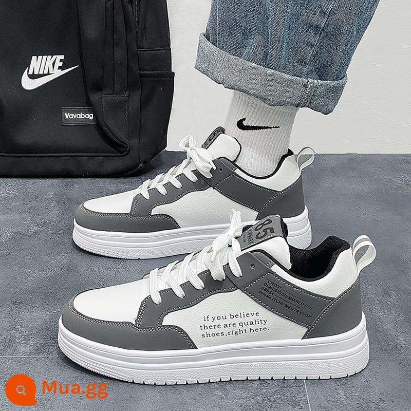 Giày Nam Mùa Xuân Mới 2023 Bé Trai Tất Cả Trận Đấu Hạt Điều Hoa Giày Sneaker Mùa Hè Cao Cấp Hợp Thời Trang Thương Hiệu Giày Thể Thao - [Phong cách đa năng] trắng xám