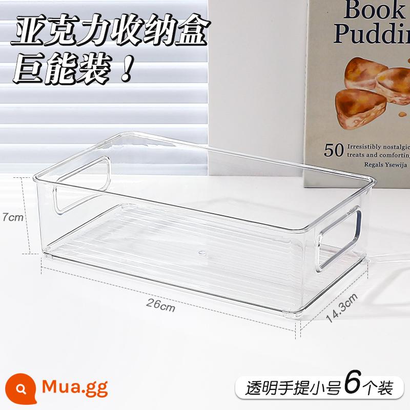 Máy Tính Để Bàn Hộp Bảo Quản Nhiều Lớp Acrylic Trong Suốt Mỹ Phẩm Cao Cấp Văn Phòng Phẩm Đồ Lặt Vặt Ký Túc Xá Hộp Bảo Quản Có Giá Để Đồ - Túi xách trong suốt [cỡ nhỏ 6 chiếc] có thể xếp chồng lên nhau