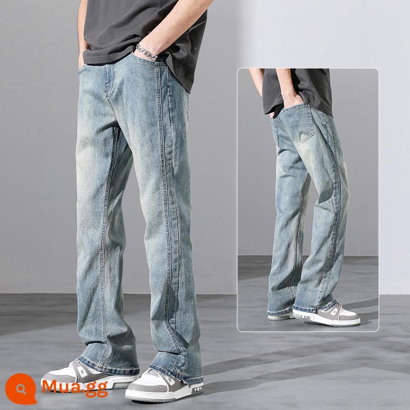 Jeanswest American Dạo Phố Cao Cấp Xuân Thu Retro Quần Jean Nam Thu Đông 2023 Thương Hiệu Hợp Thời Trang dáng Rộng Thẳng Hơi Loe Quần Dài - YM-9901 Quần Jean Tây Xanh Hoài Cổ