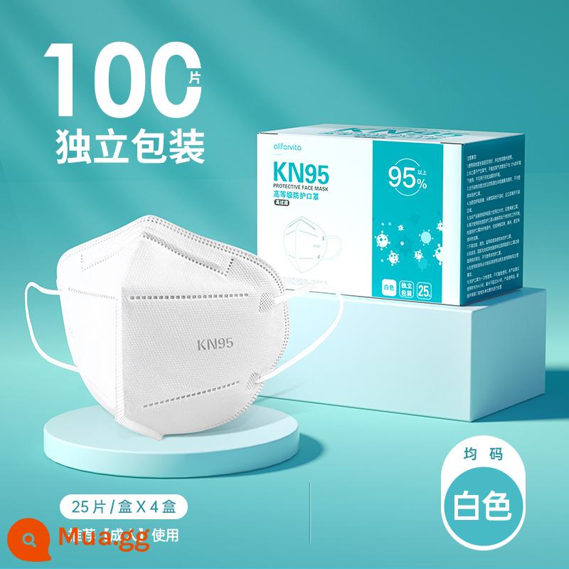 KN95 mặt nạ bảo vệ ba chiều xác thực chính thức xác thực soái hạm cửa hàng người lớn mô hình đóng gói độc lập dân sự trẻ em mô hình - KN95 Trắng Người Lớn [100 Viên]