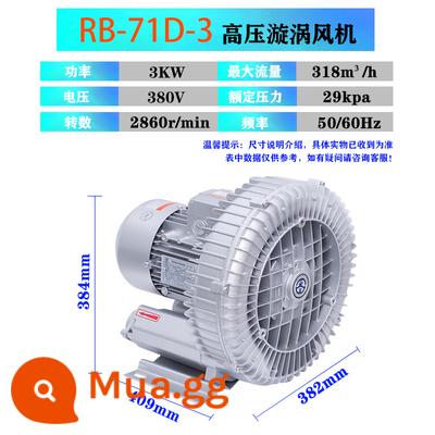 [Bán hàng trực tiếp của nhà máy] Full Wind RB Cao -Pressure Drum Fun 220V Tua bin công nghiệp nhỏ Bispotirus Pump - Dòng RB-71D (1.6kw-4.0kw) 1.6kw-4.0kw