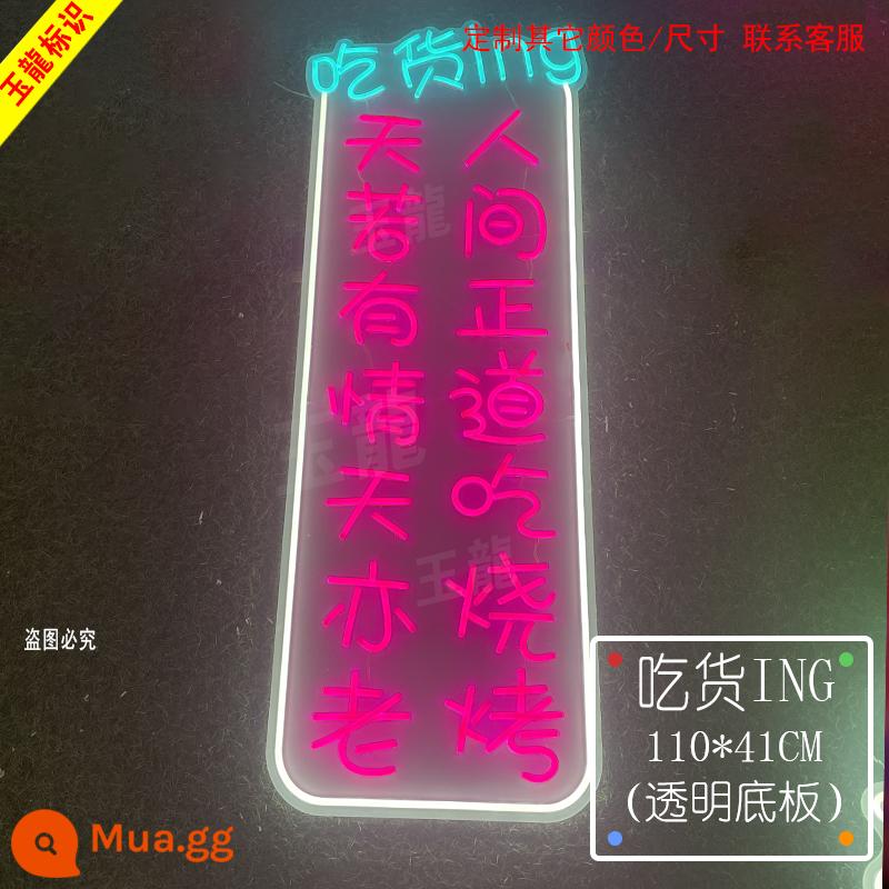 đèn led thanh nướng lẩu linh hoạt ánh sáng neon nhân vật phát sáng tùy chỉnh ins lưới màu đỏ tường hình trang trí bảng hiệu phòng ngủ - Foodie 110*41cm trong nhà