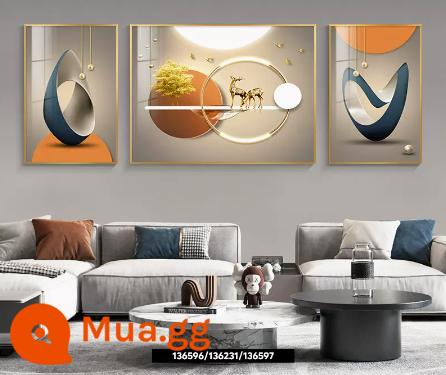 2022 phòng khách mới tranh trang trí tối giản hiện đại sofa nền tường treo tranh Bắc Âu ánh sáng sang trọng nhân vật bộ ba - Fulu Shengcai