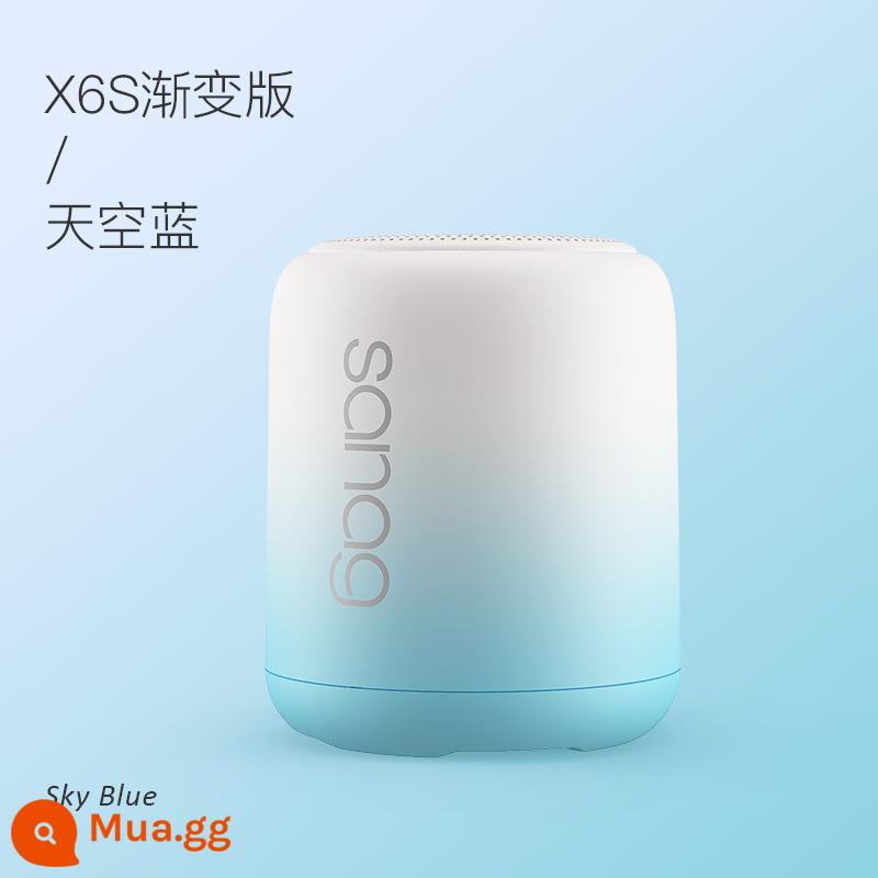 sanag không dây bluetooth âm thanh nhỏ loa siêu trầm di động ngoài trời mini máy tính xách tay gia đình loa nhỏ - Sky Blue [Phiên bản nâng cấp X6S]