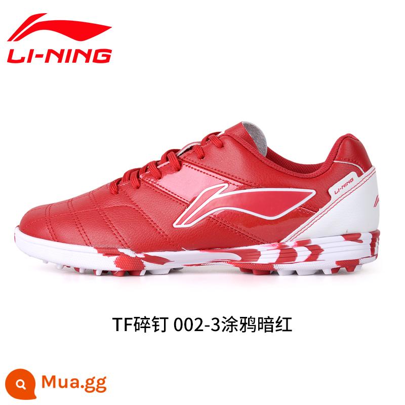 Chính hãng Li Ning trẻ em người lớn giày đá bóng nam nữ tiểu học bé trai đinh gãy giày TF training chân da cỏ nhân tạo - bò đỏ/ngụy trang