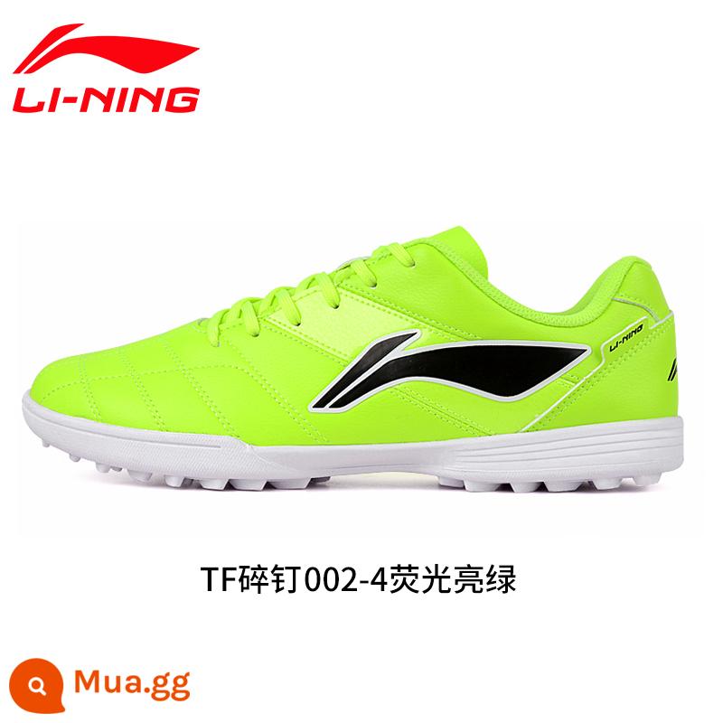 Giày đá bóng Li Ning nam đinh gãy người lớn trẻ em giày tập bóng đá nam nữ học sinh tiểu học thanh niên tf sneakers - Huỳnh quang xanh 002-4