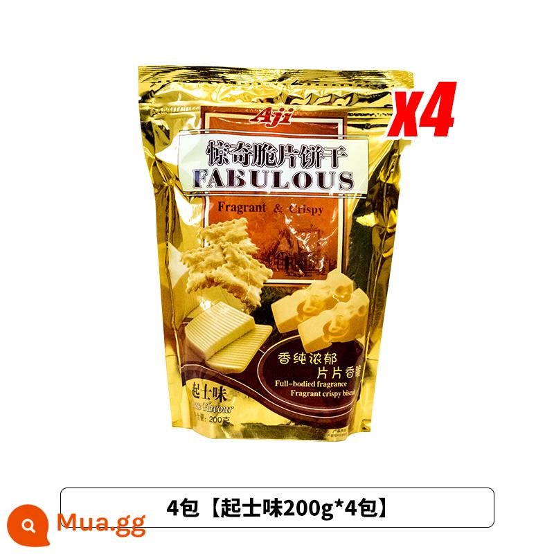 Bánh quy giòn Aji bất ngờ 200g*5 soda phô mai đồ ăn nhẹ mặn ngon đồ ăn nhẹ bán buôn đồ ăn nhẹ - 4 gói [hương phô mai 200gX4 gói]