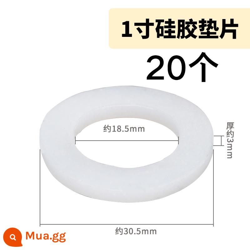 4 phút 6 phút 1 inch silicone con dấu cao su đệm máy nước nóng ống thổi vòi hoa sen ống nước da phẳng máy giặt - Miếng đệm silicon 1 inch [gói 20]