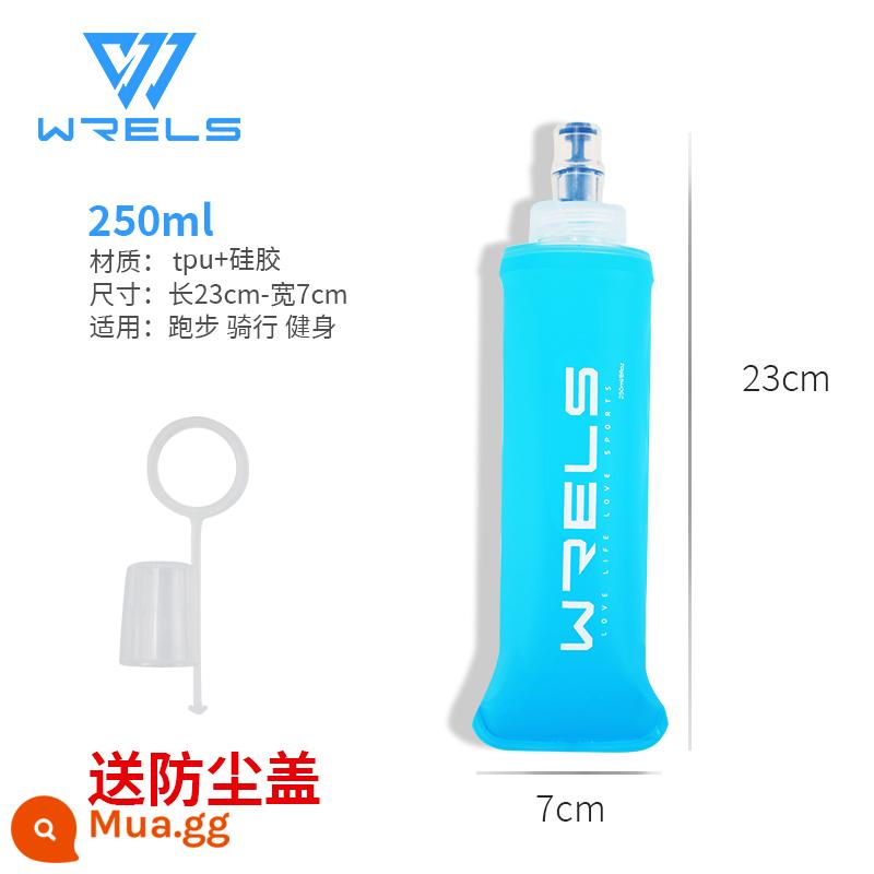 Thể Thao Mềm Ấm Siêu Tốc Silicon Cơ Quan Ngôn Luận Thể Dục Đạp Xe Chạy Có Thể Gập Lại Cốc Nước Ngoài Trời Ngoài Đường Túi Ấm Siêu Tốc Mềm - màu xanh da trời 250ml