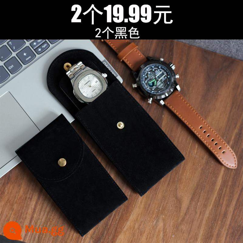 Green ghost watch storage bag portable watch bag travel watch bag protection bag nhung hộp đồng hồ single storage box - hai màu đen