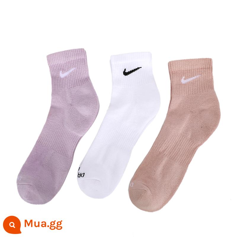 Nike Vớ nam và nữ Nike 2022 vớ thể thao mới vớ luyện tập giải trí ngoài trời ba đôi vớ SX6890 - SX6890-990/máy đếm ống trung chính hãng giả một phạt mười