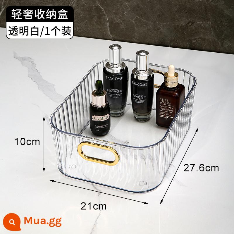 Máy Tính Để Bàn Hộp Bảo Quản Trong Suốt Mặt Nạ Mỹ Phẩm Hoàn Thiện Hộp Acrylic Giỏ Đựng Đồ Ăn Gia Đình Nhà Bếp Đồ Lặt Vặt Hộp Bảo Quản - Hộp đựng sang trọng nhẹ [màu trắng trong suốt] 1 chiếc