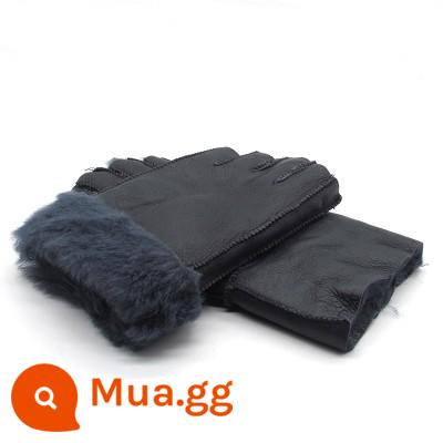 Furmop Half -Finger Găng tay mùa đông lạnh -Proof Warm Wear Semi -Writed Writing Bàn phím Chạm cảm ứng màn hình cảm ứng Dew Finger Không có ngón tay - Áo len nữ nửa ngón bằng da cừu to màu xám đậm