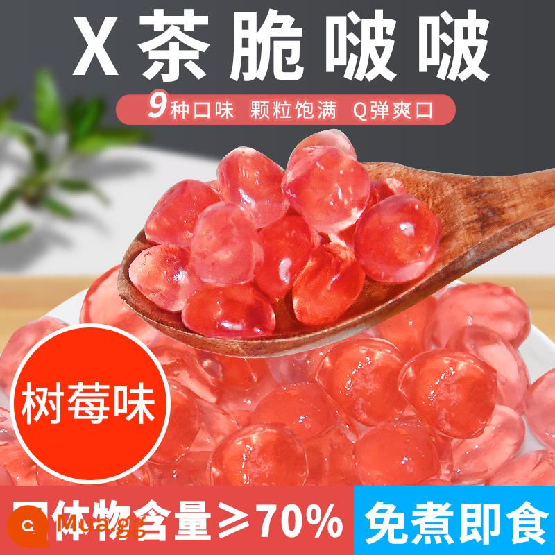 Quả cầu pha lê Hantian nguyên hộp 1kg * 12 túi pha lê bobo giòn không đun sôi nguyên liệu trà sữa trân châu nguyên chất giòn - Hương mâm xôi Xibobo Hantian 1kg (hộp 10 gói)