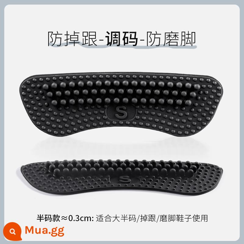 4d silicone chống mài mòn chân tạo tác miếng dán gót giày nữ gót chống rơi miếng dán gót giày cao gót thay đổi lớn miếng đệm nửa kích thước nhỏ - 3 đôi] đen mỏng 3mm