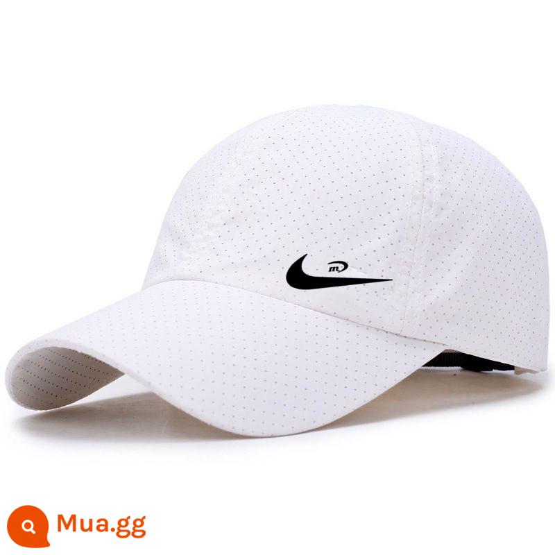 Mùa xuân mới Mũ cotton nguyên chất Nike thời trang unisex mũ bóng chày thể thao ngoài trời tấm che nắng đạt đỉnh - NK nhanh khô thoáng khí màu trắng