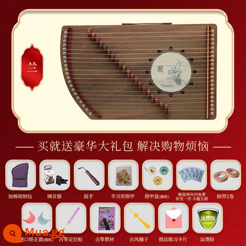 Thiết bị luyện ngón Guzheng 21 dây xách tay chuyên nghiệp luyện tập ngón đàn hiện vật cho người mới bắt đầu nhạc cụ mini guzheng nhỏ - Phiên bản mã piano-lan