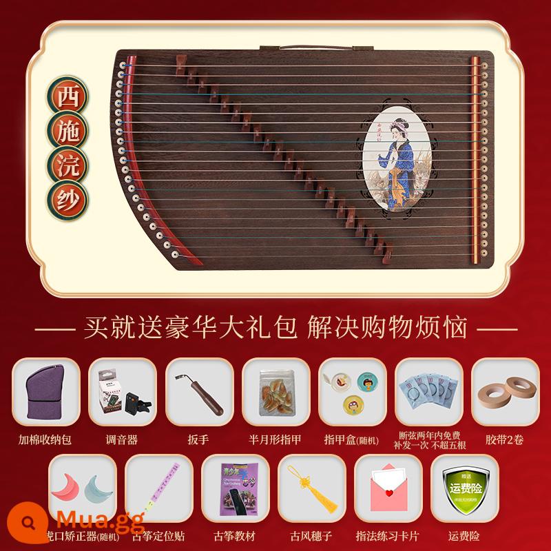 Thiết bị luyện ngón Guzheng 21 dây xách tay chuyên nghiệp luyện tập ngón đàn hiện vật cho người mới bắt đầu nhạc cụ mini guzheng nhỏ - Sợi Xishi