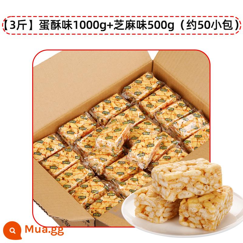 Xu Fuji Shaqima số lượng lớn 2500g khoảng 100 bánh truyền thống hương vị vừng trứng điểm cha mẹ không ăn - [3kg] 1000g vị meringue + 500g vị mè (khoảng 50 gói)