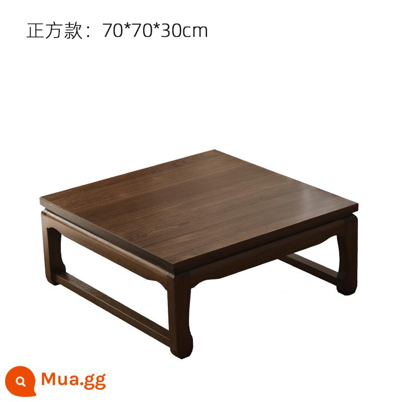 Phong cách Nhật Bản và phòng một số bàn gỗ đặc chiếu tatami bàn nhỏ Bàn Kang bàn thấp tatami bàn trà nhà bay cửa sổ bàn trà nhỏ - Bàn vuông (dài 70*rộng 70*cao 30CM) có đệm và khăn trải bàn