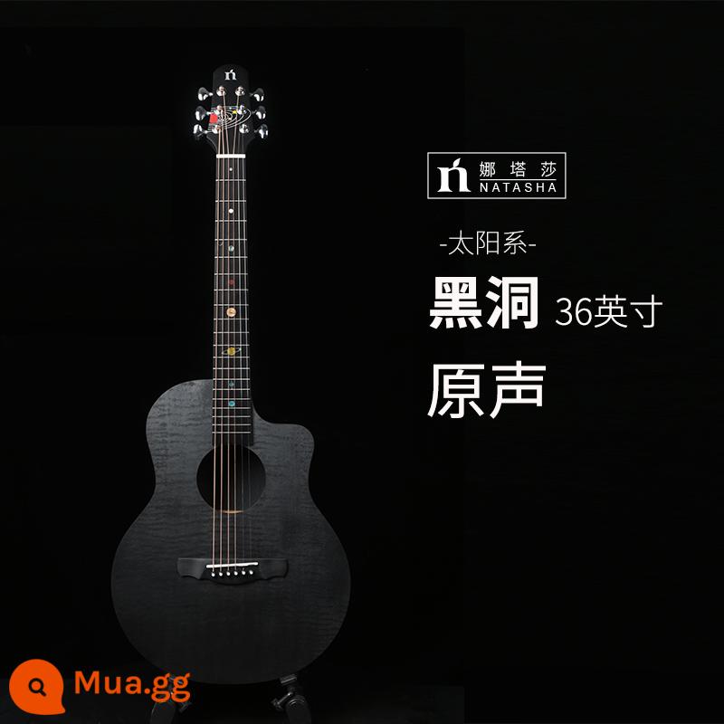 Natasha hệ mặt trời HPL veneer hố đen sao Thổ 36 inch 41 inch dân gian hộp điện guitar sinh viên nam nữ bắt đầu - Nhạc phim Black Hole Cutaway 36 inch