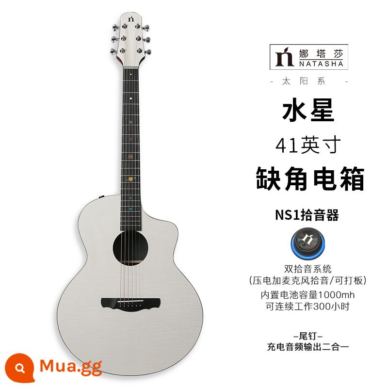 Natasha Hệ Mặt Trời Thủy Ngân HPL veneer 36 inch 41 inch điện hộp sinh viên mới bắt đầu dân gian đàn guitar - Hộp điện cắt thủy ngân 41 inch