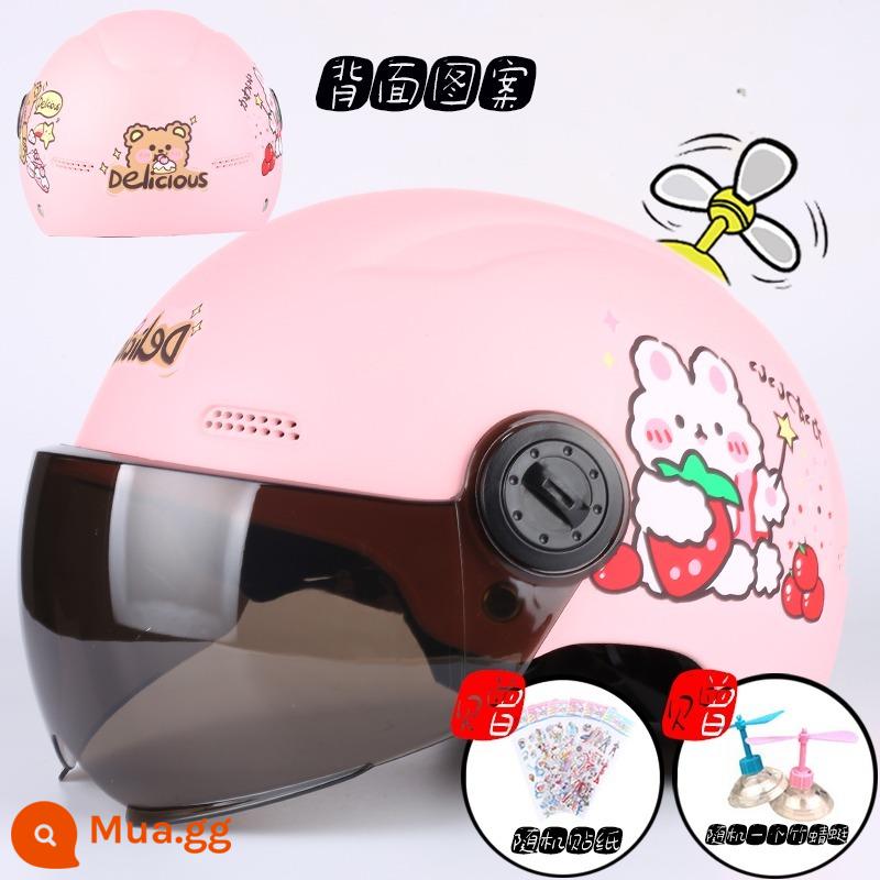 Mũ cứng trẻ em ô tô điện bé trai bé gái 1-6-12 tuổi hai 3 ba 5 bé Altman 7 bốn mùa - Trà Pink D Rabbit-W Thích hợp cho bé từ 2-14 tuổi