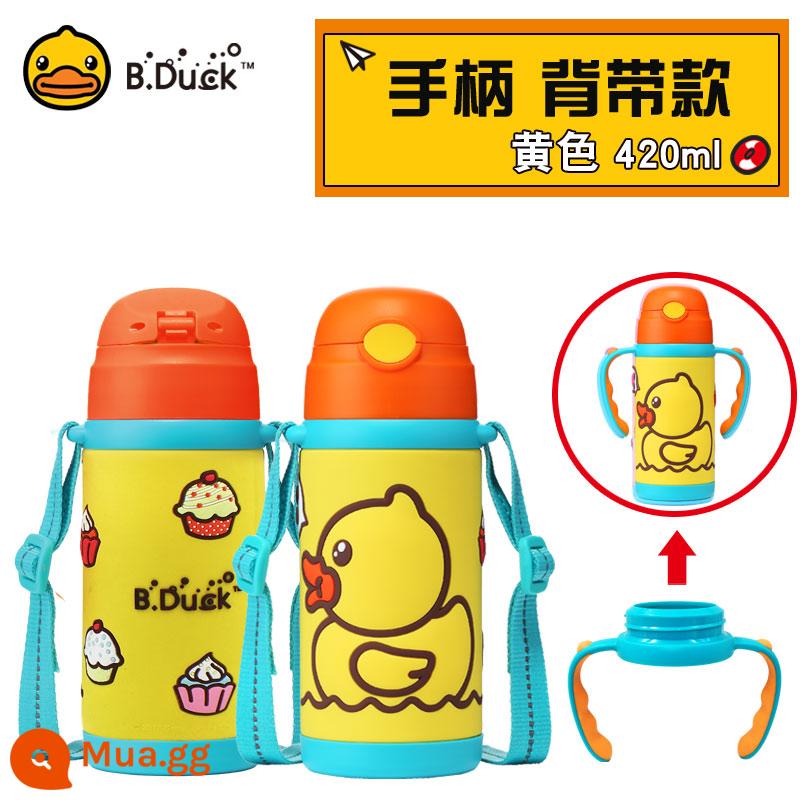 Bduck Little Yellow Duck Children Cup với đàn ông và phụ nữ trẻ em bé không gỉ Thép không gỉ Khăn uống uống nước uống nước uống - 420 tay cầm mô hình túi em bé màu vàng vịt chơi