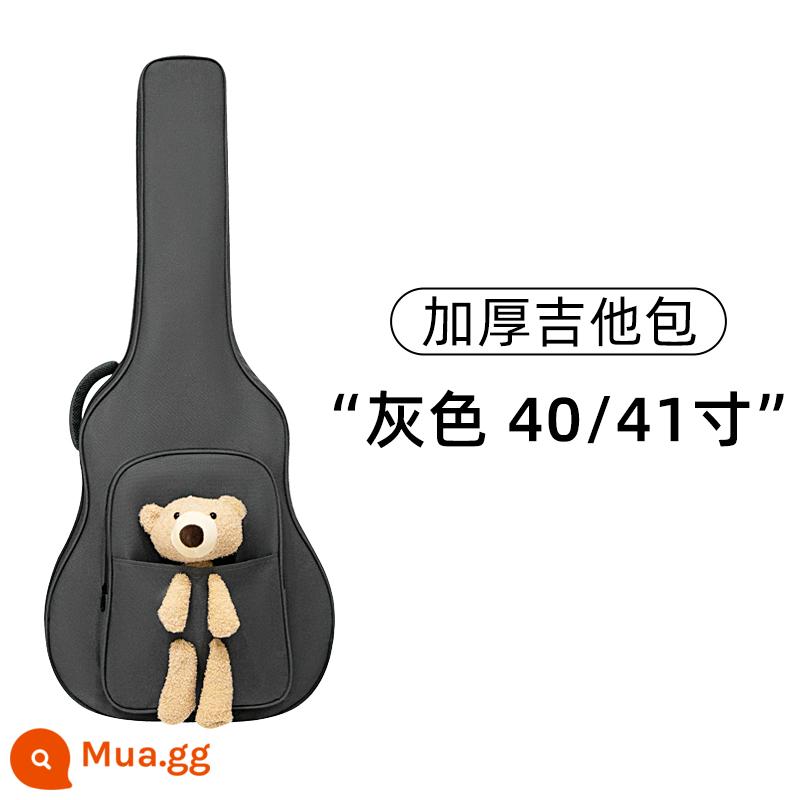 Túi Đựng Đàn Guitar 41 Inch 40 Inch Dân Gian Đàn Guitar Bao Túi Đa Năng 36 Dày Ba Lô Đàn Guitar Túi Bảo Vệ Đàn Piano - Vải lanh màu xám 40/41 inch