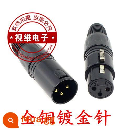 Đầu Canon, Đầu nối micrô, Đầu cắm cân bằng Canon 3 lõi, Đầu cắm nam và nữ Hyun Black mạ vàng Canon, Đầu Canon - cặp nam nữ