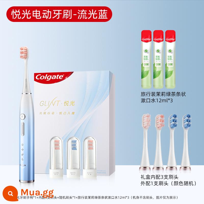 Colgate Gong Jun cùng bàn chải streamer bàn chải đánh răng điện người lớn sonic couple sạc hoàn toàn tự động giá trị cao - Bàn chải điện/bộ truyền phát dòng Yueguang màu xanh lam (có 4 đầu bàn chải đi kèm)