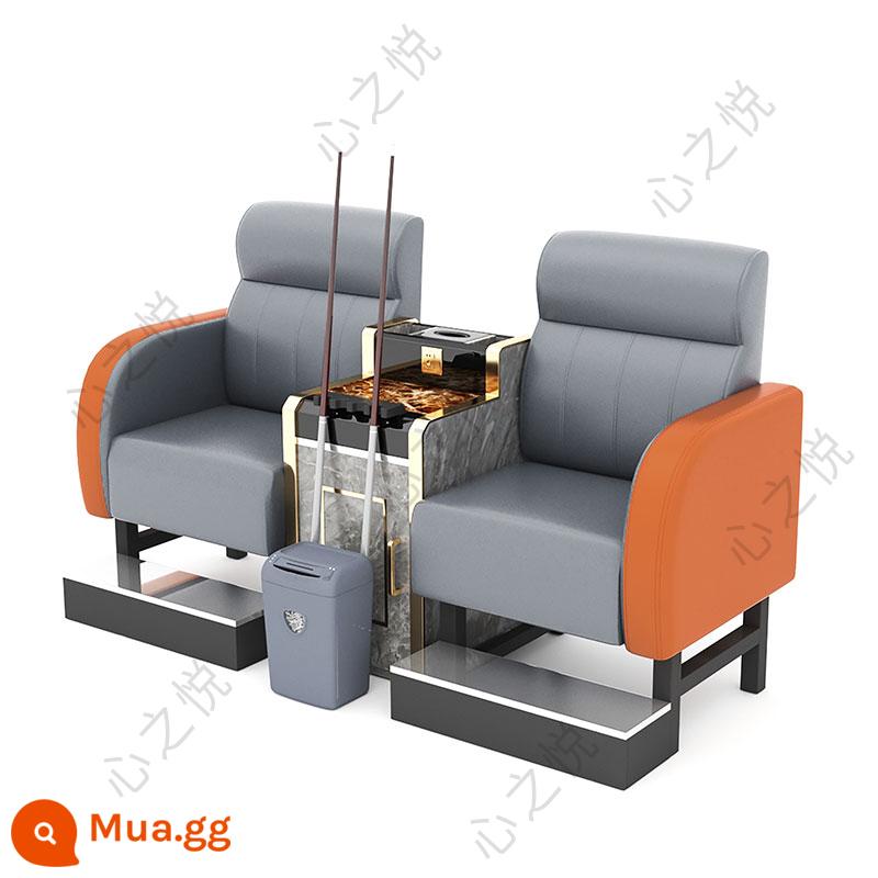 Bàn ghế bi-a mới ghế sofa bi-a ghế bi-a hội trường bi-a ghế đặc biệt ghế xem nhà sản xuất bàn ghế giải trí - Đệm xốp da Nappa sang trọng màu xám cam