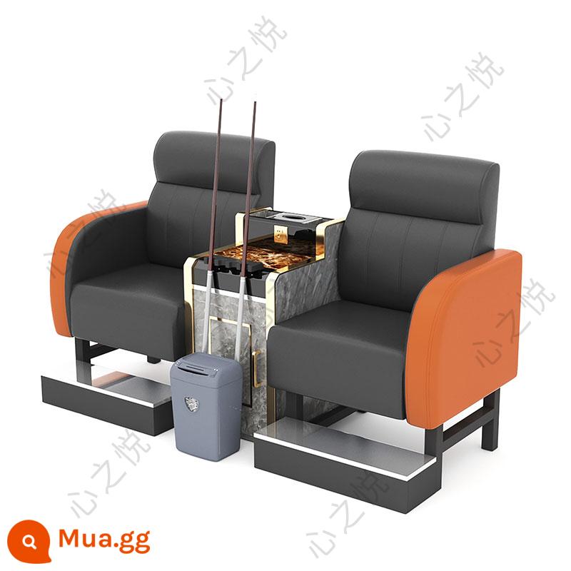 Bàn ghế bi-a mới ghế sofa bi-a ghế bi-a hội trường bi-a ghế đặc biệt ghế xem nhà sản xuất bàn ghế giải trí - Đệm xốp da Nappa sang trọng màu đen cam