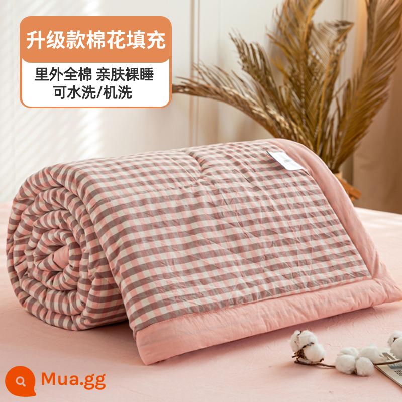 100% cotton bên trong và bên ngoài chăn mùa hè chăn điều hòa mùa hè chăn mát cotton nguyên chất đôi đơn có thể giặt bằng máy mùa hè lõi chăn mỏng - Pink Xiaoge [100% cotton bên trong và bên ngoài, mềm mại và thân thiện với da]