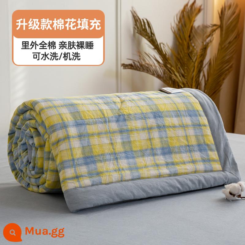 100% cotton bên trong và bên ngoài chăn mùa hè chăn điều hòa mùa hè chăn mát cotton nguyên chất đôi đơn có thể giặt bằng máy mùa hè lõi chăn mỏng - Bầu trời đầy sao màu vàng [100% cotton bên trong và bên ngoài, mềm mại và thân thiện với da]