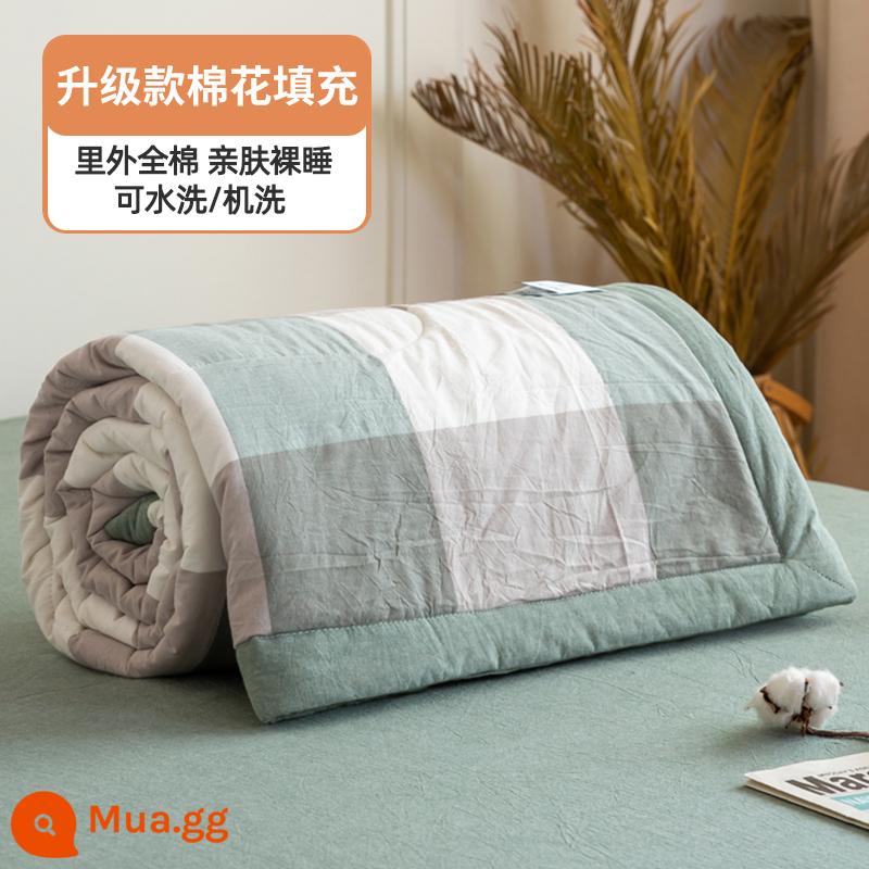 100% cotton bên trong và bên ngoài chăn mùa hè chăn điều hòa mùa hè chăn mát cotton nguyên chất đôi đơn có thể giặt bằng máy mùa hè lõi chăn mỏng - Lưới lớn màu xanh lá cây [100% cotton bên trong và bên ngoài, mềm mại và thân thiện với da]