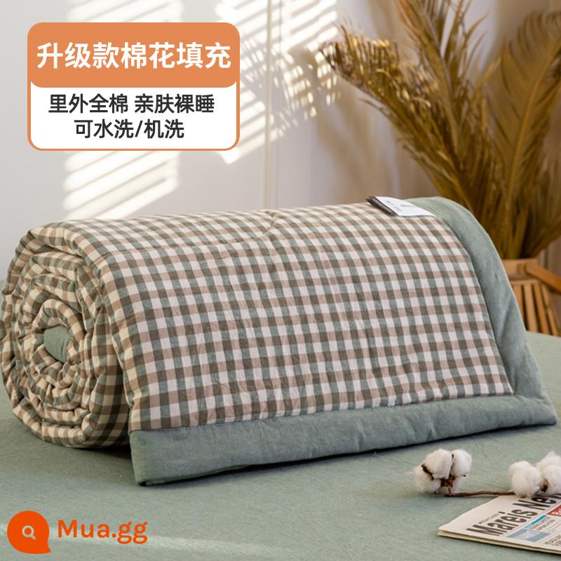 100% cotton bên trong và bên ngoài chăn mùa hè chăn điều hòa mùa hè chăn mát cotton nguyên chất đôi đơn có thể giặt bằng máy mùa hè lõi chăn mỏng - Lưới nhỏ màu xanh lá cây [100% cotton bên trong và bên ngoài, mềm mại và thân thiện với da]