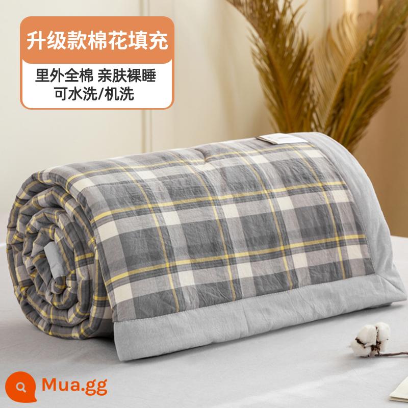 100% cotton bên trong và bên ngoài chăn mùa hè chăn điều hòa mùa hè chăn mát cotton nguyên chất đôi đơn có thể giặt bằng máy mùa hè lõi chăn mỏng - Monica Grey [100% cotton bên trong và bên ngoài, mềm mại và thân thiện với da]