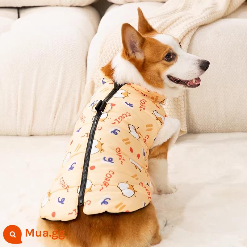 Lễ Hội Trang Chó Shiba Inu Chúc Mừng Năm Mới Quần Áo Corgi Thu Đông Mô Hình Chó Pháp Thú Cưng Chó Nhỏ Vừa Chó Mùa Đông - màu vàng dễ thương