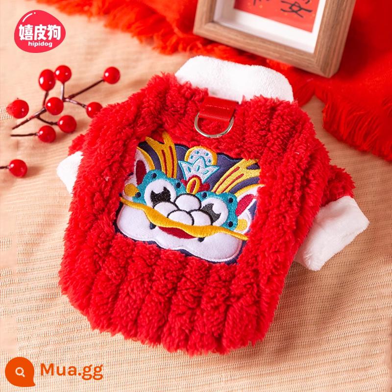 Chào đón năm con Rồng quần áo chó con Năm mới Teddy Bichon Pomeranian thú cưng nhỏ mùa thu đông Năm mới kéo lông cừu - Đại Vận năm Thìn (có thể kéo được)