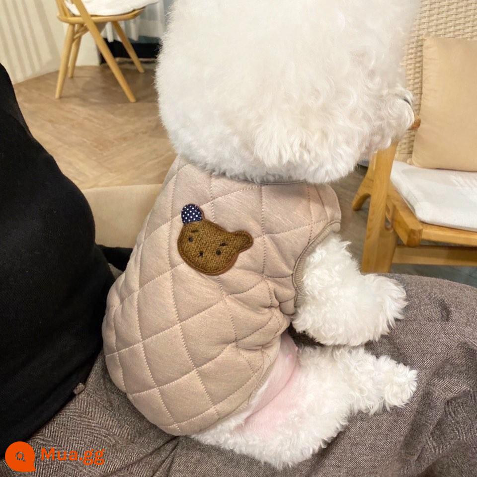 Người nổi tiếng trên mạng con chó con quần áo thu đông vest Teddy Bichon Pomeranian Schnauzer chó nhỏ thú cưng mùa đông ấm áp - gấu nâu