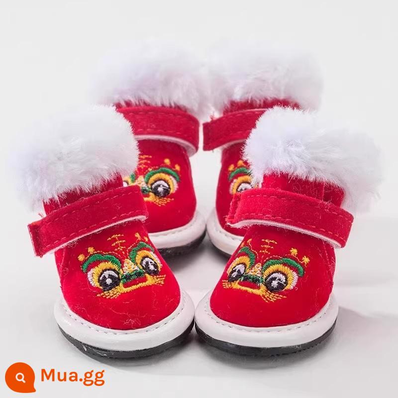 Chào đón năm con Rồng quần áo chó con Năm mới Teddy Bichon Pomeranian thú cưng nhỏ mùa thu đông Năm mới kéo lông cừu - Giày Đường đầu hổ