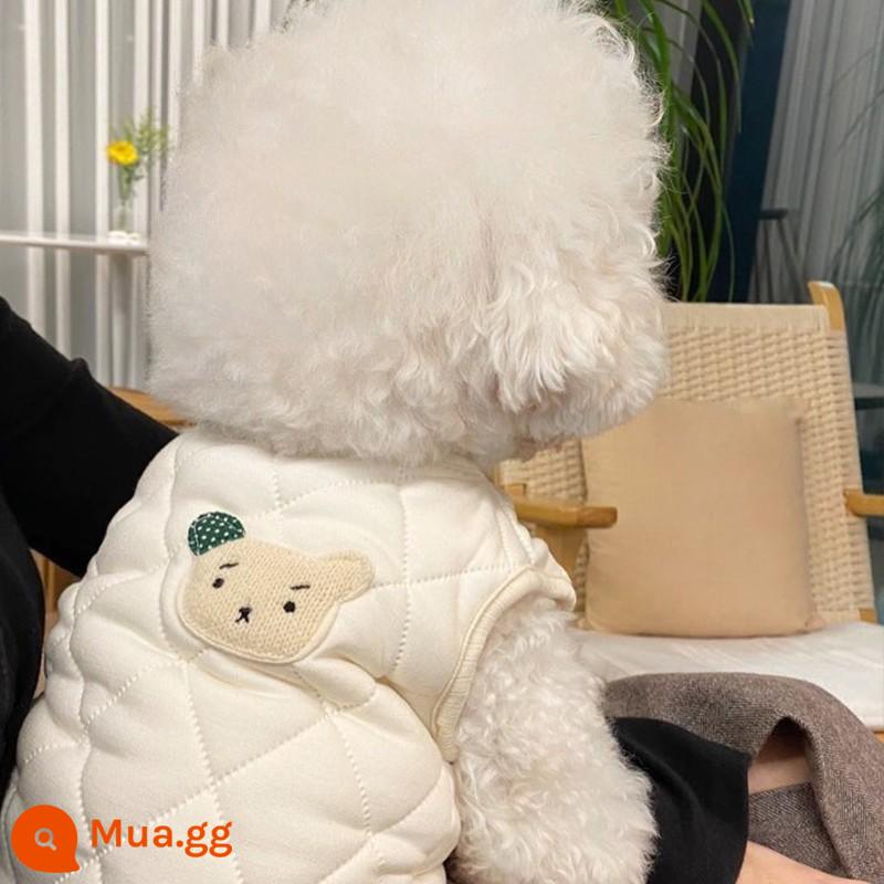 Người nổi tiếng trên mạng con chó con quần áo thu đông vest Teddy Bichon Pomeranian Schnauzer chó nhỏ thú cưng mùa đông ấm áp - Gấu trắng