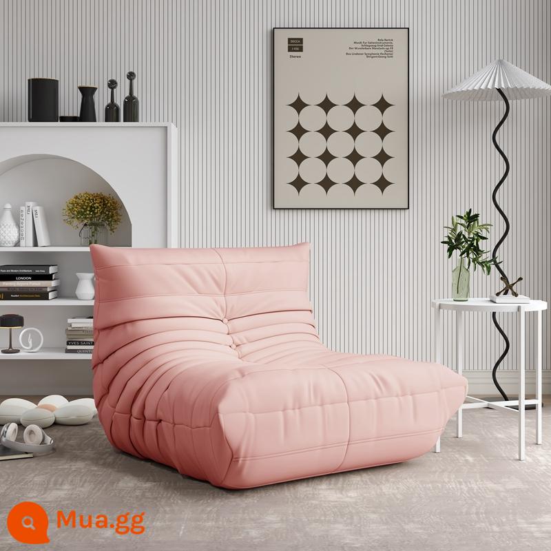 Sofa lười có thể nằm và ngủ sofa sâu bướm ban công chiếu tatami sofa phòng ngủ nhỏ sofa đơn ghế lười - Hồng [da vi sợi]