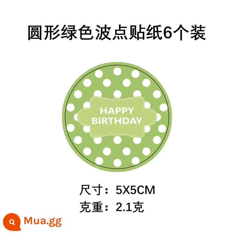 Giấy niêm phong màu Giấy gói cốc Pudding Phụ kiện trang trí Nắp chai thủy tinh Dây đeo bằng giấy Cánh Bàn tráng miệng cắm - Miếng dán chấm bi xanh đậm 6 miếng