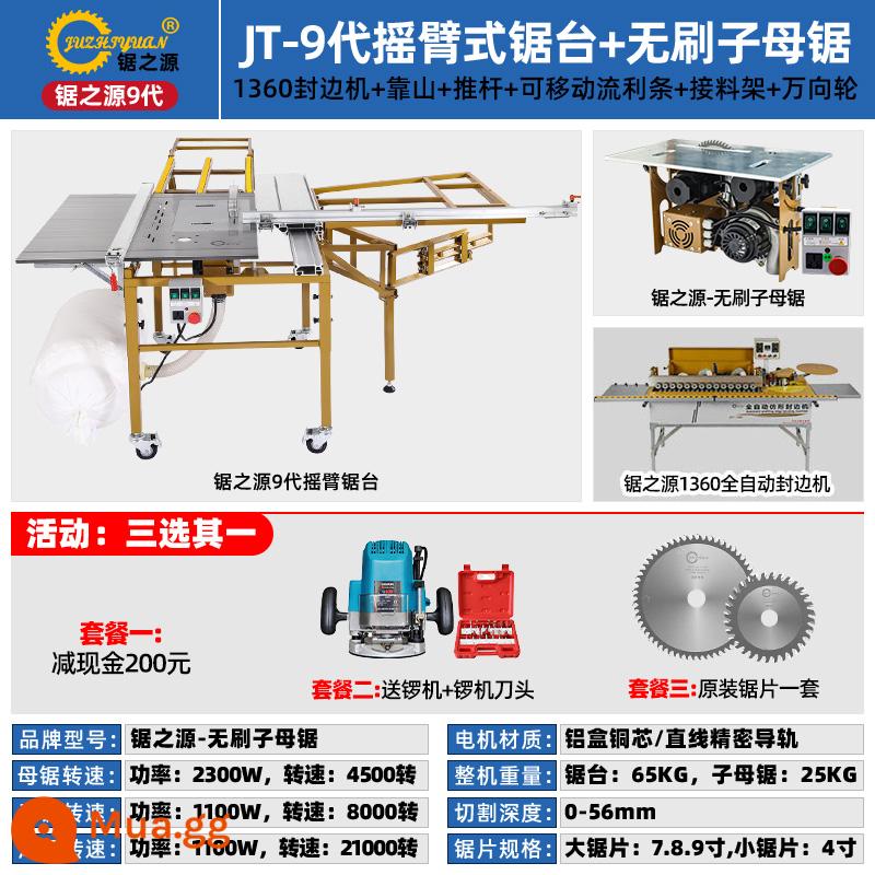 Nguồn cưa Bàn cưa hướng tâm thế hệ thứ 9 Thế hệ thứ 7 Bàn cưa hướng tâm đa chức năng thế hệ thứ 6 Chế biến gỗ Bộ bàn cưa phụ không bụi chính xác - Bàn cưa tay xuyên tâm thế hệ thứ 9 + cưa mẹ không chổi than + Máy dán cạnh hoàn toàn tự động 1360