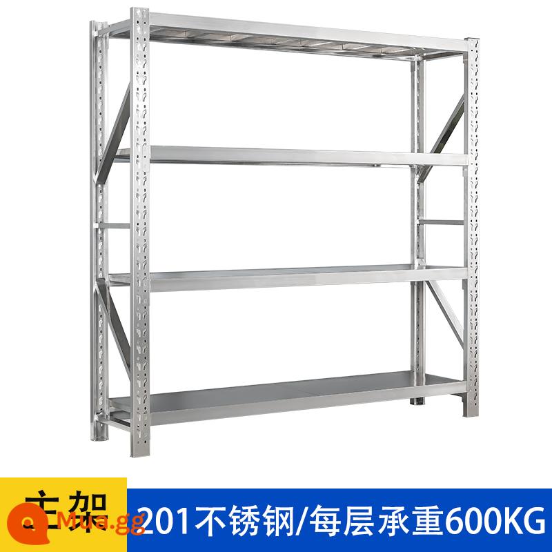 Thép không gỉ 304 hạng nặng kệ nhà máy thực phẩm kho lạnh kho thương mại chuyên dụng giá đỡ thiết bị tháo lắp nhiều tầng có thể điều chỉnh - Thép không gỉ 201 - khung chính 700kg/lớp [siêu ổn định]