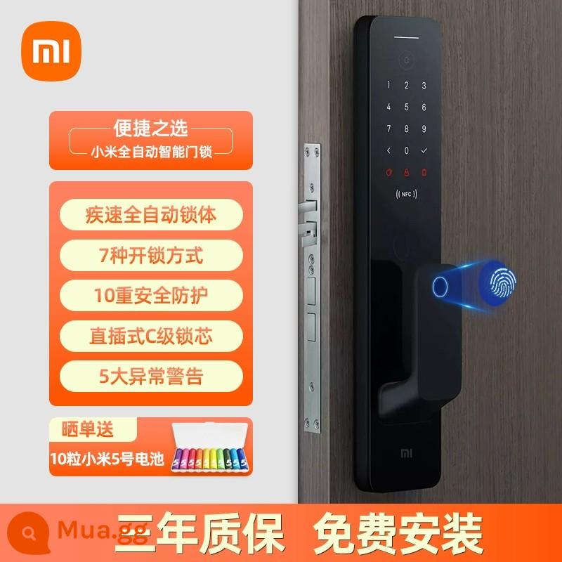 Khóa cửa thông minh hoàn toàn tự động Xiaomi Pro Khóa vân tay Xiaomi cửa chống trộm khóa mật khẩu điện tử có thể nhìn thấy mắt mèo - Khóa cửa tự động hoàn toàn Xiaomi màu đen--Tặng 10 pin Xiaomi khi đặt hàng-