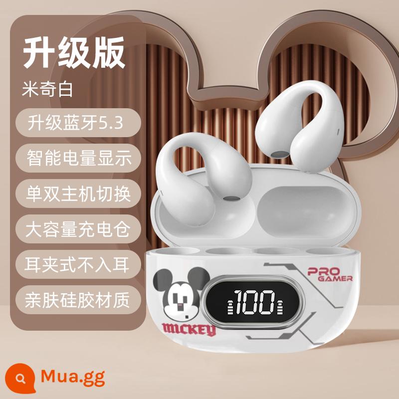 Disney Tai Nghe Bluetooth Dẫn Truyền Xương Mới 2023 Chụp Tai Không Dây Chuyển Động Giảm Tiếng Ồn Thích Hợp Cho Huawei Apple - Phiên bản nâng cấp Mickey White [Bluetooth 5.3+Kết nối lại bộ nhớ+Màn hình nguồn LED]