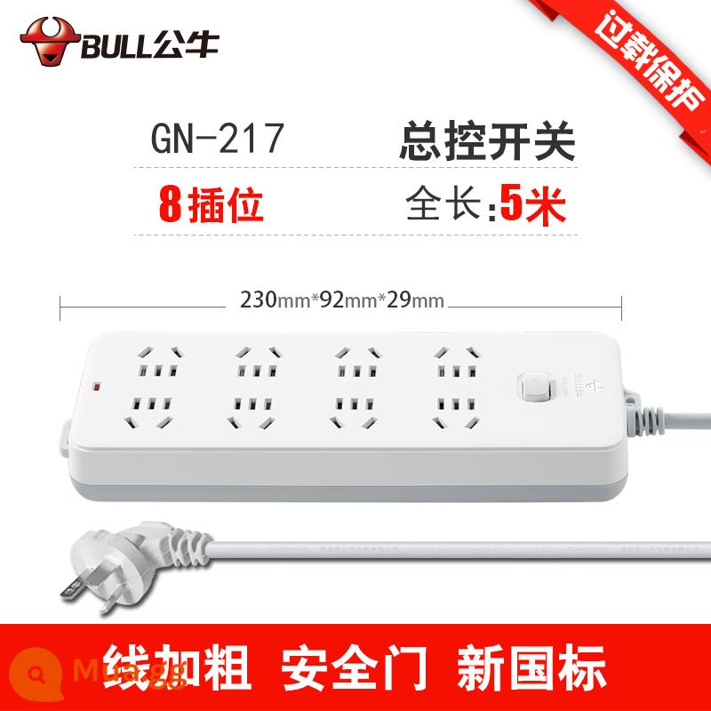 Bull wire reel cable reel extension socket GN-801/2 mobile plug-in board with line extension line 5m10 mét - Ổ cắm 217-8 5 mét vuông 3X1